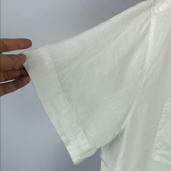 H&M 100% Linen White Blouse Short-Sleeved Relaxed Fit Size XXL - Picture 4 of 10